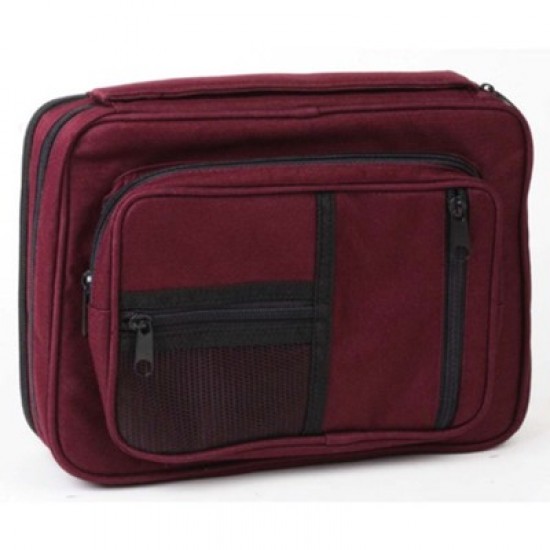 Canvas Burgundy Bible Cover with Study Kit